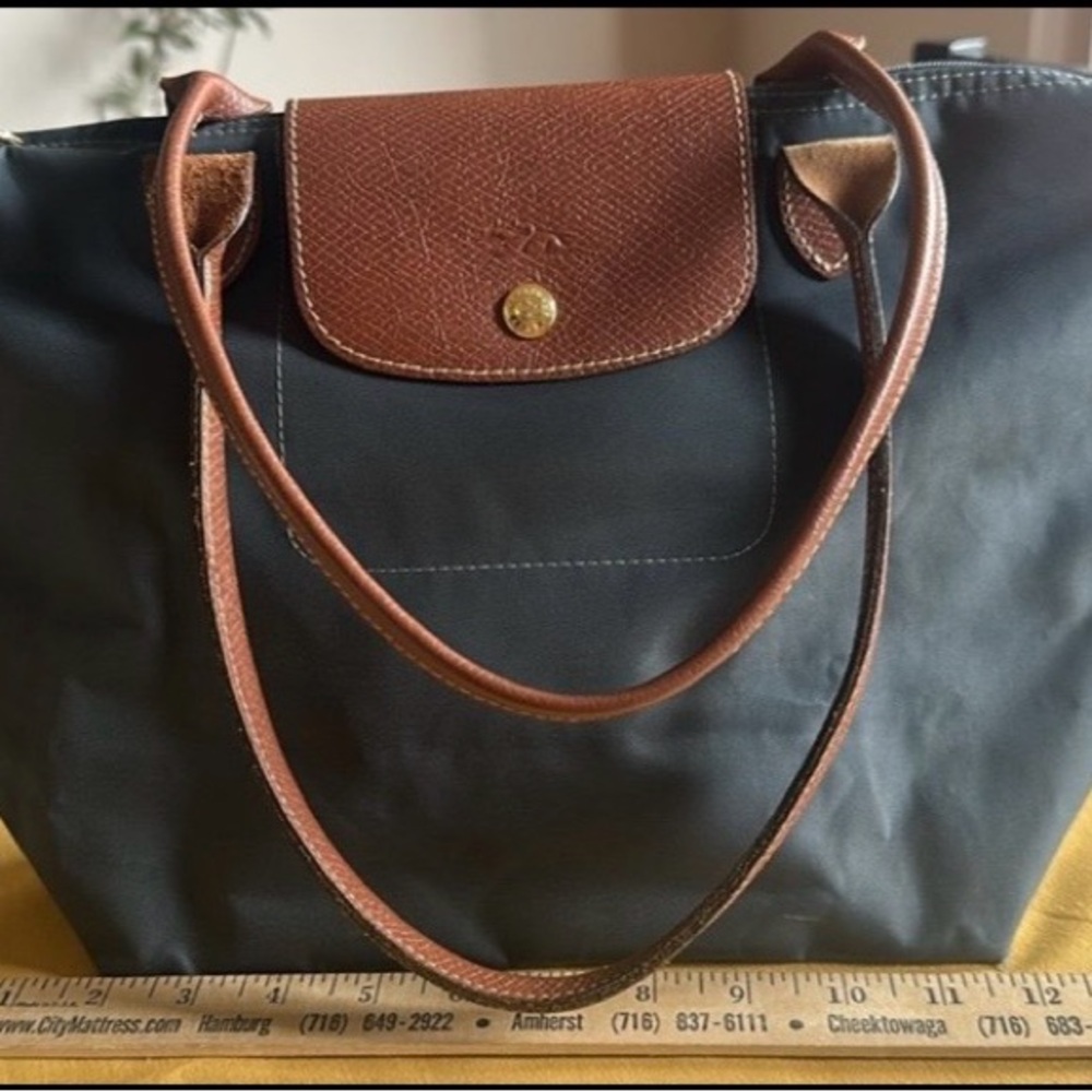 Longchamp, large dark blue shoulder bag
